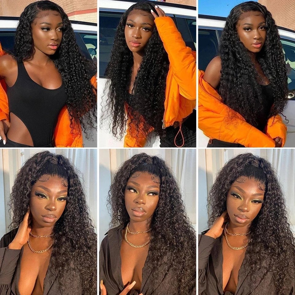 Wholesale 18 Inch Lace Wig For Black Women 180 Density Natural Wig With Frontal Raw Deep Wave 13x6 Lace Front Human Hair Wigs