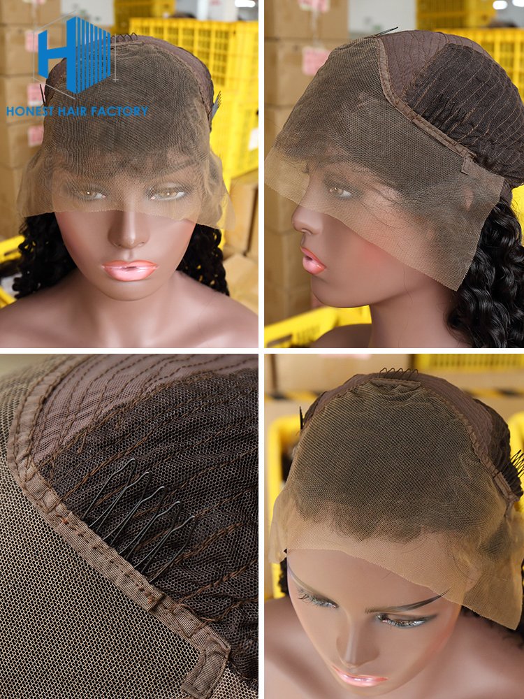 Natural scalp wig no chemical children human hair wigs,original human hair wig,short deep wave lace wigs