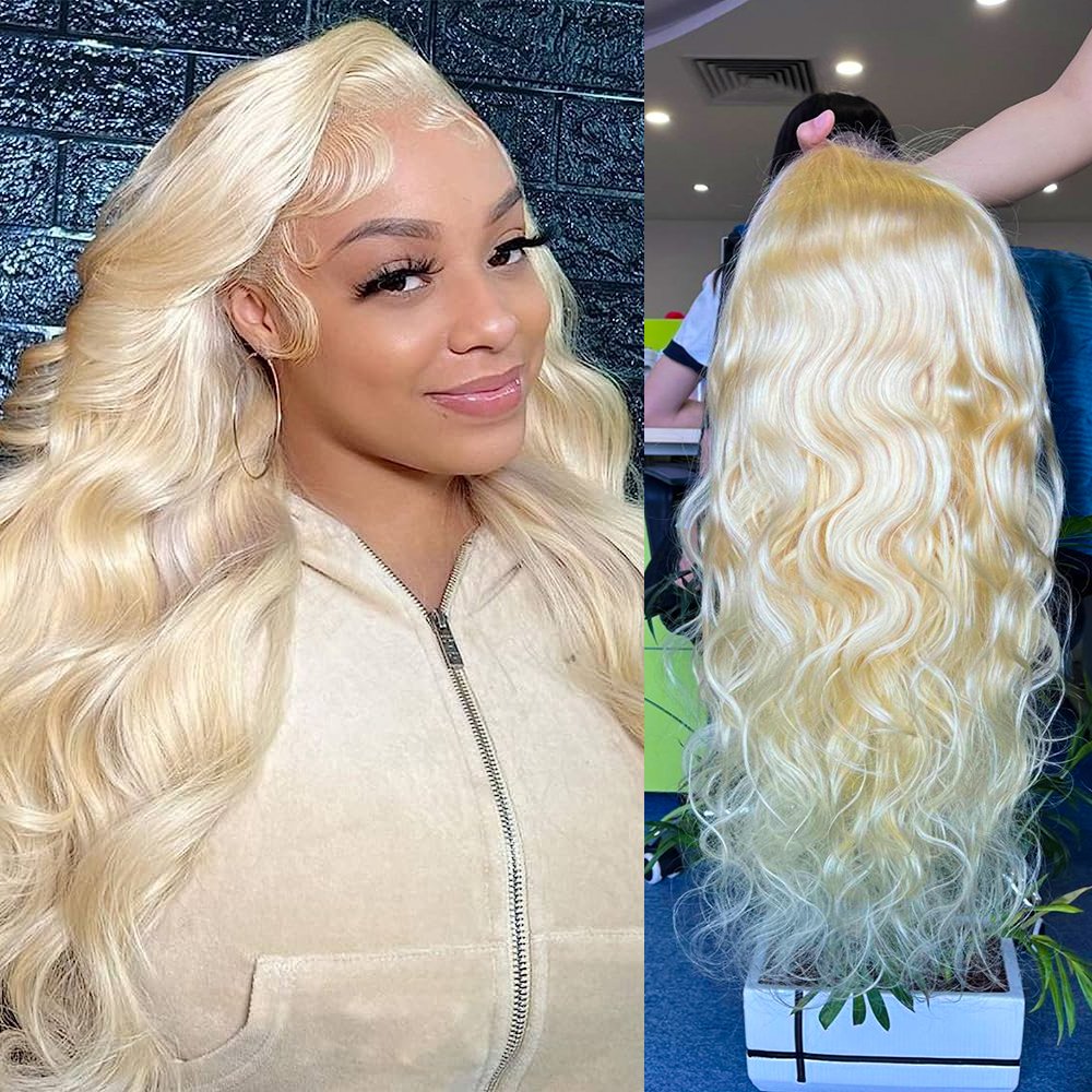 Honey Blonde Lace Front Wigs Human Hair Wig Frontal Wig Full 200 Density Body Wave Brazilian 613 13x6 HD Lace Long Transparent