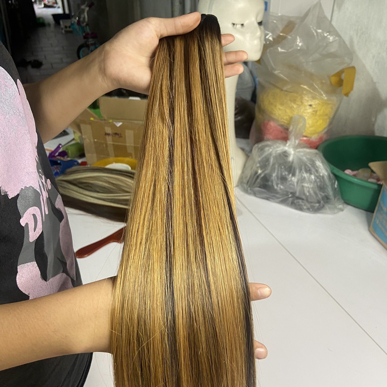 100% Unprocessed Raw Indian & Vietnamese Human Hair Bundle 30 Inches Stretched Length Curl Wave Styles Quality Extension Product