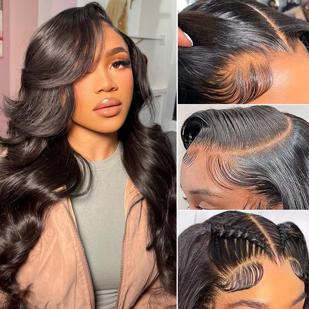 Human Hair Wigs For Black Women Raw Indian Hair Straight Body Water Wave Virgin Long Lace Front Wigs Wholesale