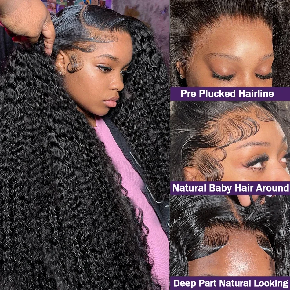 300% Density Dark Brown Color Egg Curly Wig With Baby Hair 13x4 Lace Front Curly Human Hair Wig Loose Wave Lace Wigs For Woman