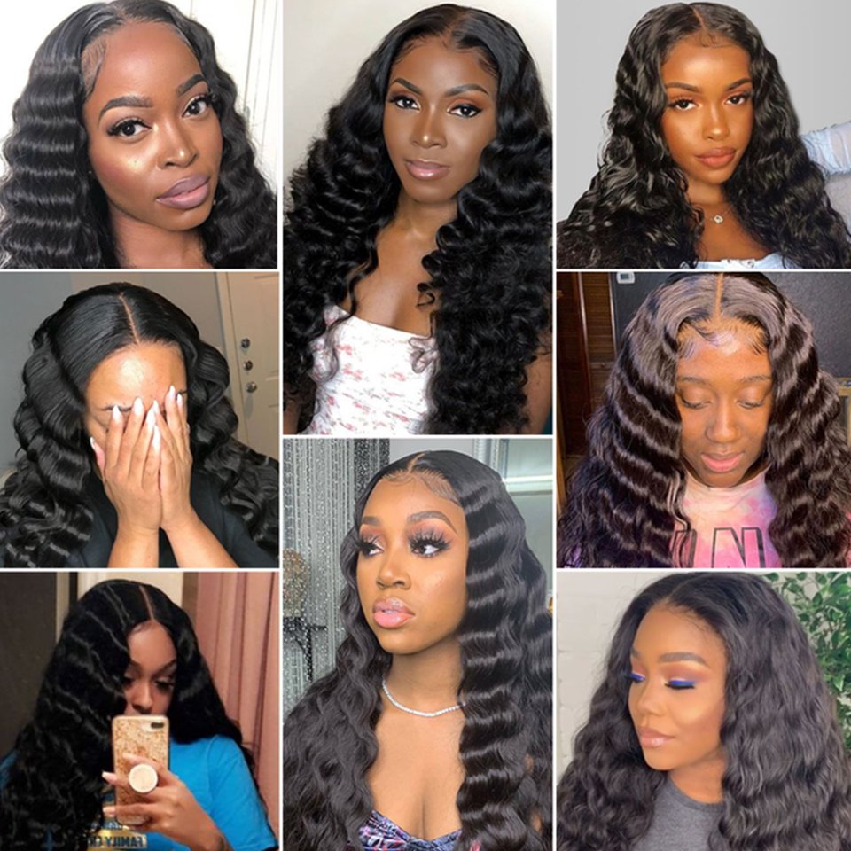 Brazilian Human Hair Lace Front Wigs For Black Women Body Deep Wave Virgin Hair Wig Natural Preplucked Hairline Lace Frontal Wig