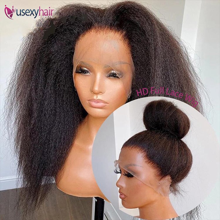 200 density 360 yaki straight lace frontal wig vendor in stock Pre plucked hd human hair lace front human hair wig