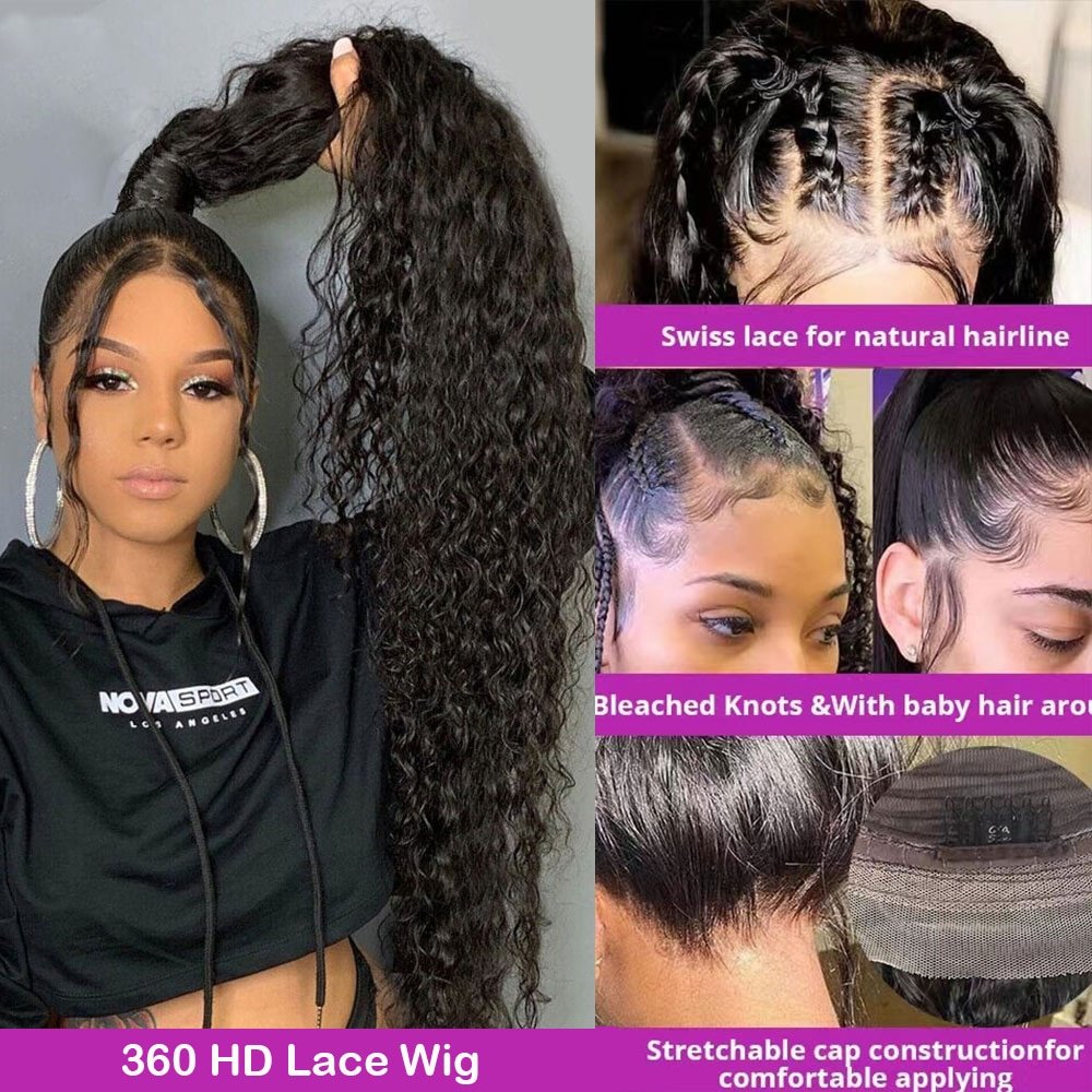 360 Lace Wigs Vendor Hd Transparent Lace Frontal Wig 13x4 Lace 100% Virgin Human Hair 180% Perruque Full Human Hair Wig