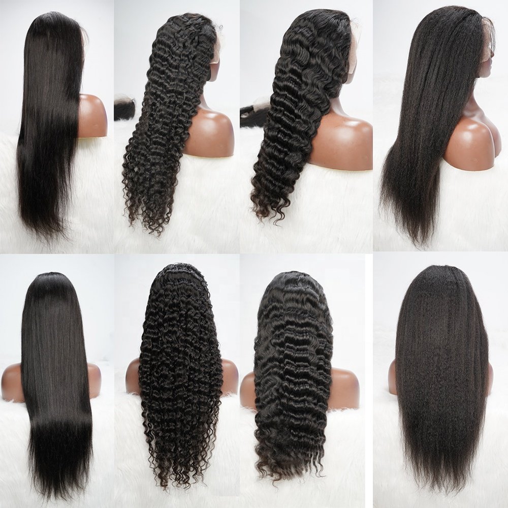 38 40 28 inch glueless full lace human hair wig,perruques-naturel cheveux humain,transparent lace frontal wig for black women