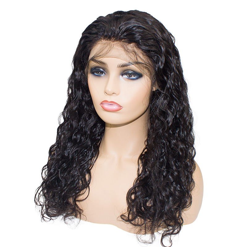 Guangzhou Guarantee Brazilian Water Wave Lace Front Human Hair Wigs With Baby Hair No Tangle No Shedding
