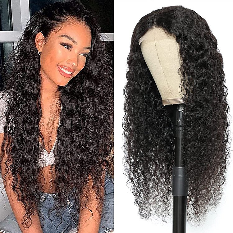 Guangzhou Guarantee Brazilian Water Wave Lace Front Human Hair Wigs With Baby Hair No Tangle No Shedding
