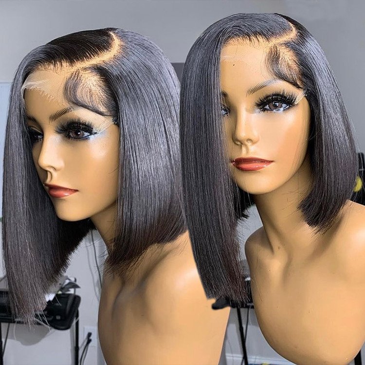 Wholesale 12A Bone Straight Bob Wigs Raw Brazilian Hair Vendor Colored Bob 13x4 Full Lace Front Human Hair Wigs For Black Women