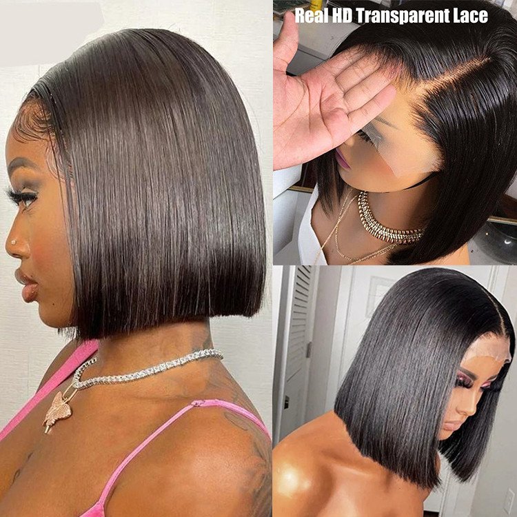 Wholesale 12A Bone Straight Bob Wigs Raw Brazilian Hair Vendor Colored Bob 13x4 Full Lace Front Human Hair Wigs For Black Women