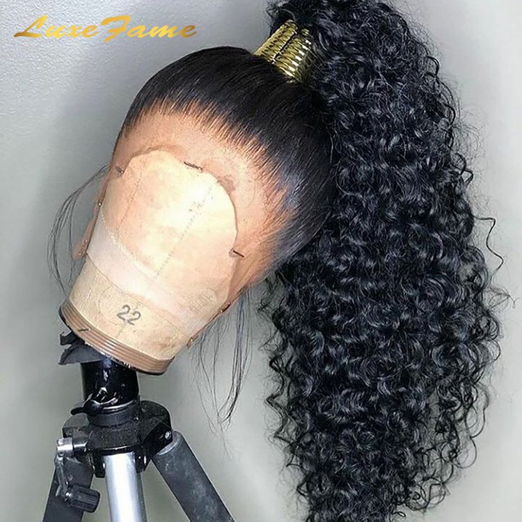 30 32 Inch Deep Wave 13x6 Transparent Lace Front Human Hair Wigs Brazilian Water Curly 200 density Frontat Wigs For Women