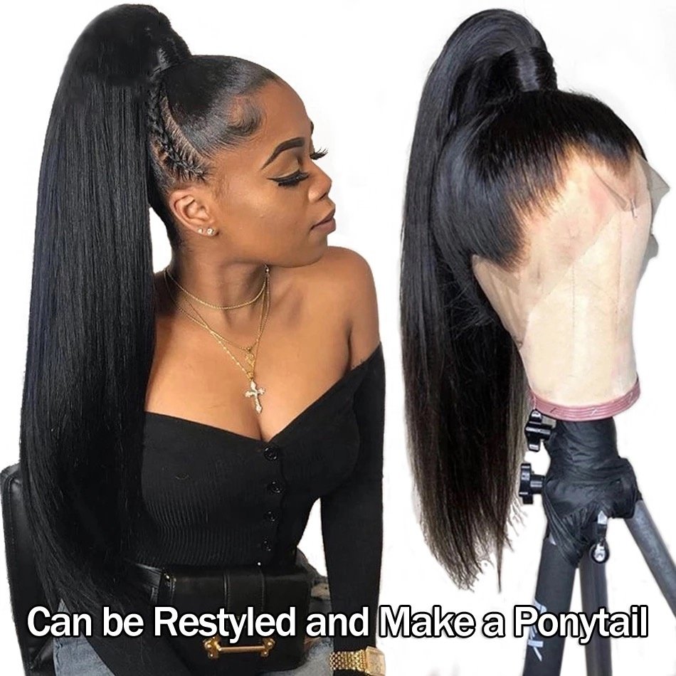 Glueless 360 Lace Frontal Wig Unprocessed 100% Brazilian Virgin Human Hair Transparent Swiss Lace Front Wigs for Black Women