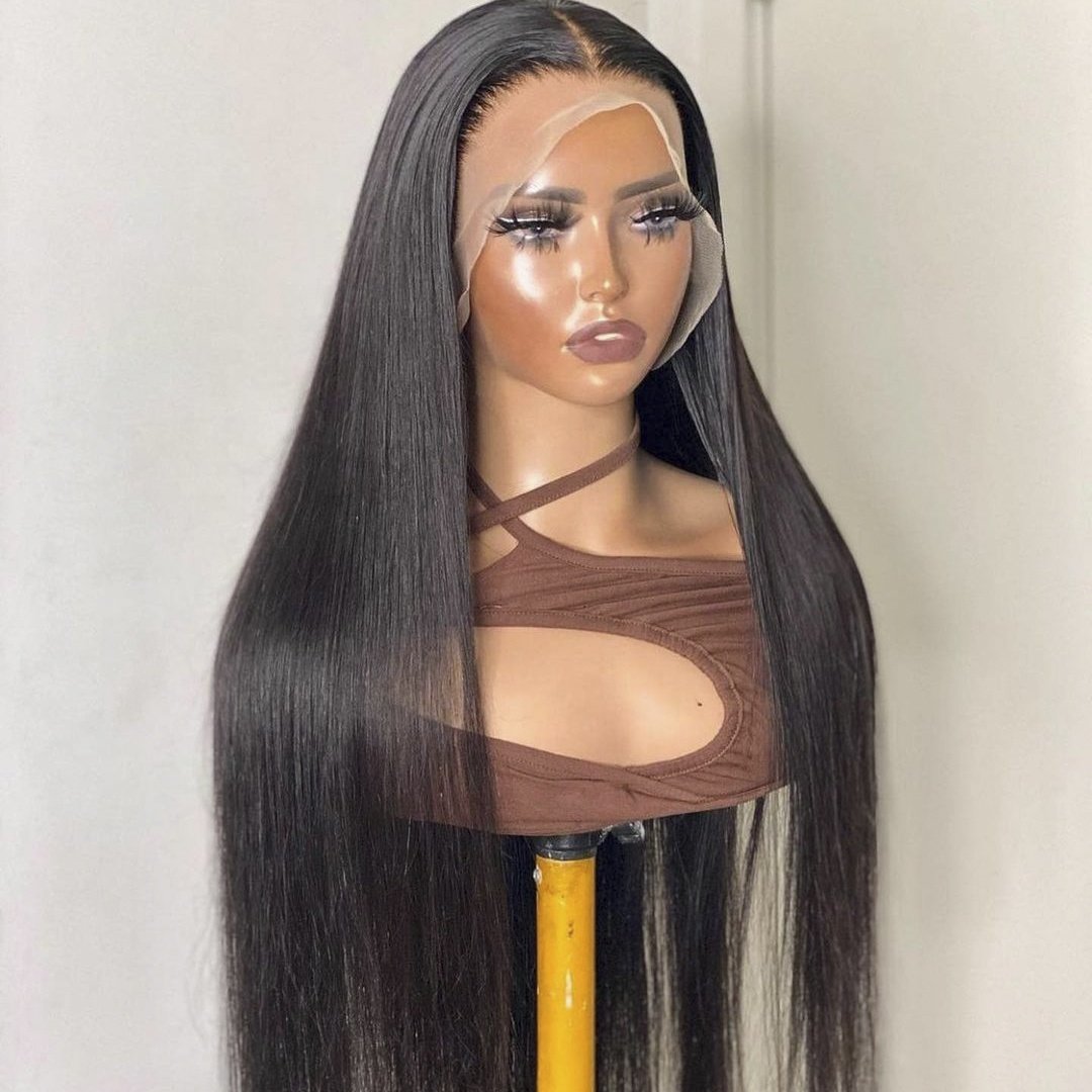 Glueless 360 Lace Frontal Wig Unprocessed 100% Brazilian Virgin Human Hair Transparent Swiss Lace Front Wigs for Black Women