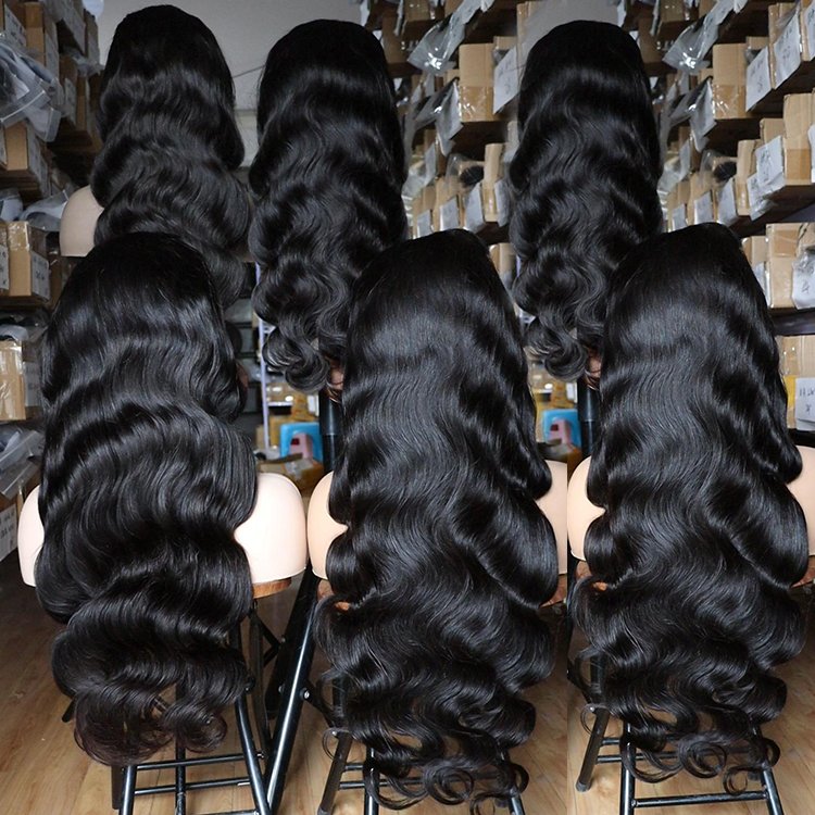 Drop Shipping 13x4 human hair wigs 360 full lace indian hair Natural body wave 100% Virgin HD Full Lace Front Human Hair Wig