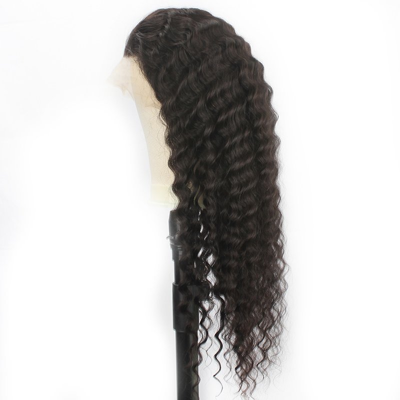 virgin preplucked raw deep curly 360 lace wigs vendor 250 density hd transparent swiss lace front human hair wigs ready to ship