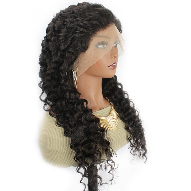 virgin preplucked raw deep curly 360 lace wigs vendor 250 density hd transparent swiss lace front human hair wigs ready to ship