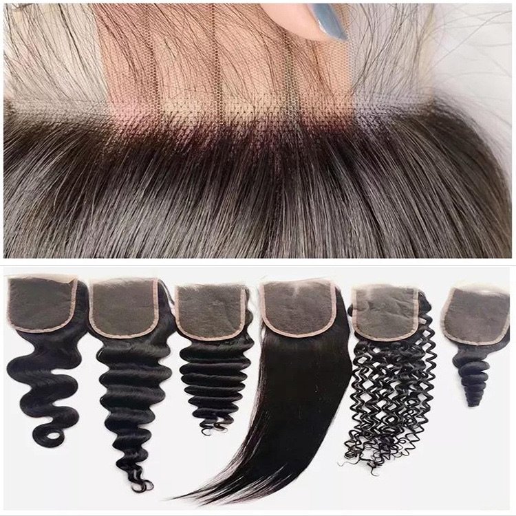 Wholesale Lace Front Closure Natural Virgin closures 100% Human Hair high quality wave 4x4 lace