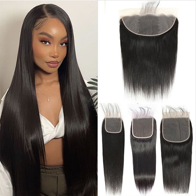 Wholesale Lace Front Closure Natural Virgin closures 100% Human Hair high quality wave 4x4 lace