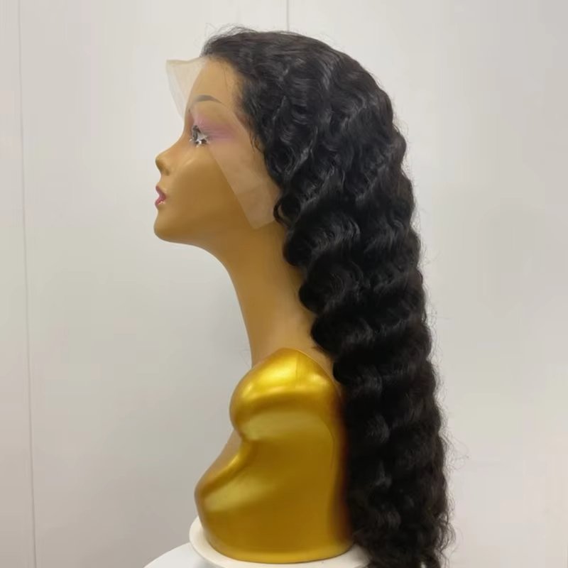 Full lace front wig, Brazilian hair, high-definition human hair wig, suitable for black women to curl 13*4