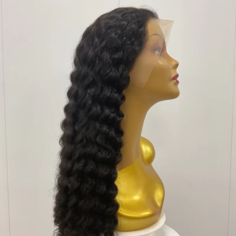 Full lace front wig, Brazilian hair, high-definition human hair wig, suitable for black women to curl 13*4