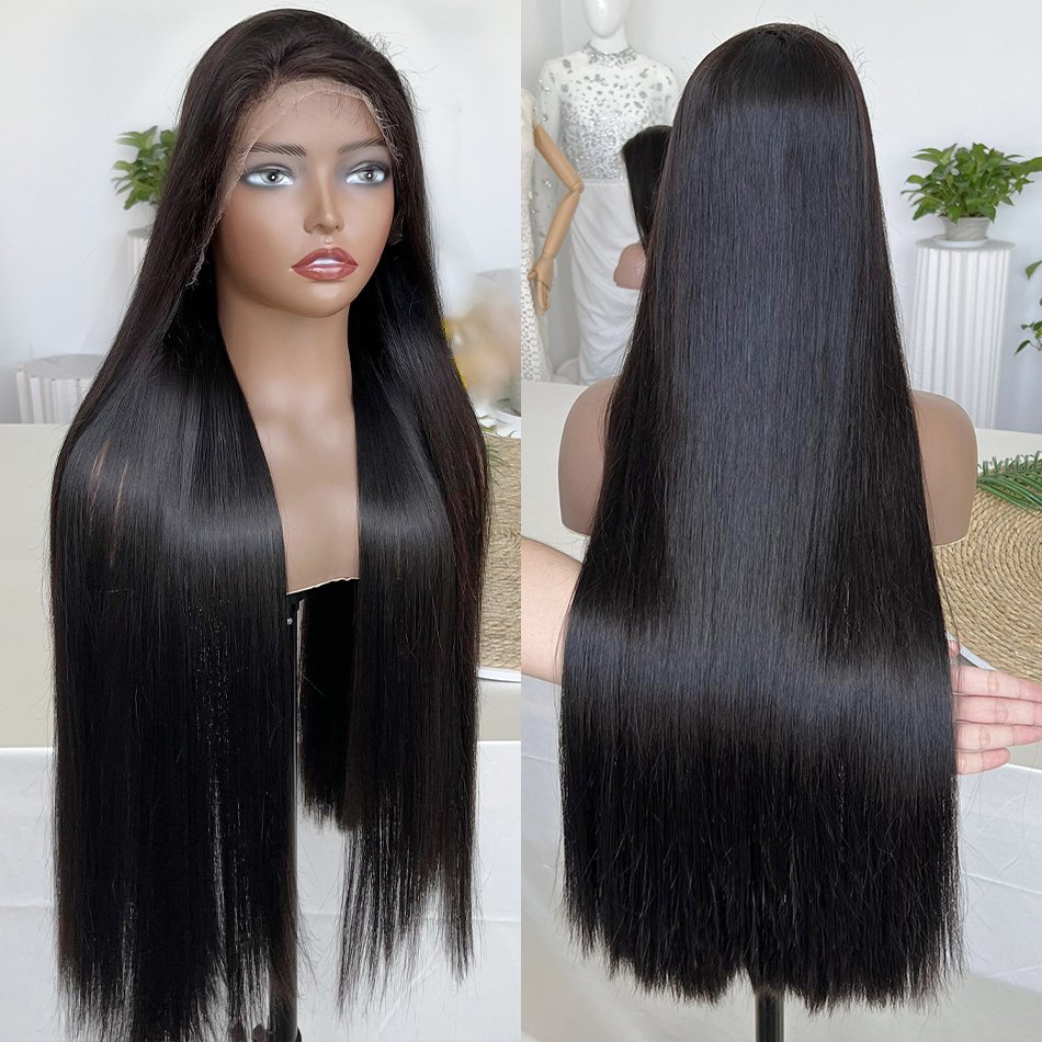 12A Grade Human Hair Wig Virgin Brazilian Hair Glueless Human Hair Wig Straight HD Lace Front Wig For Black Women