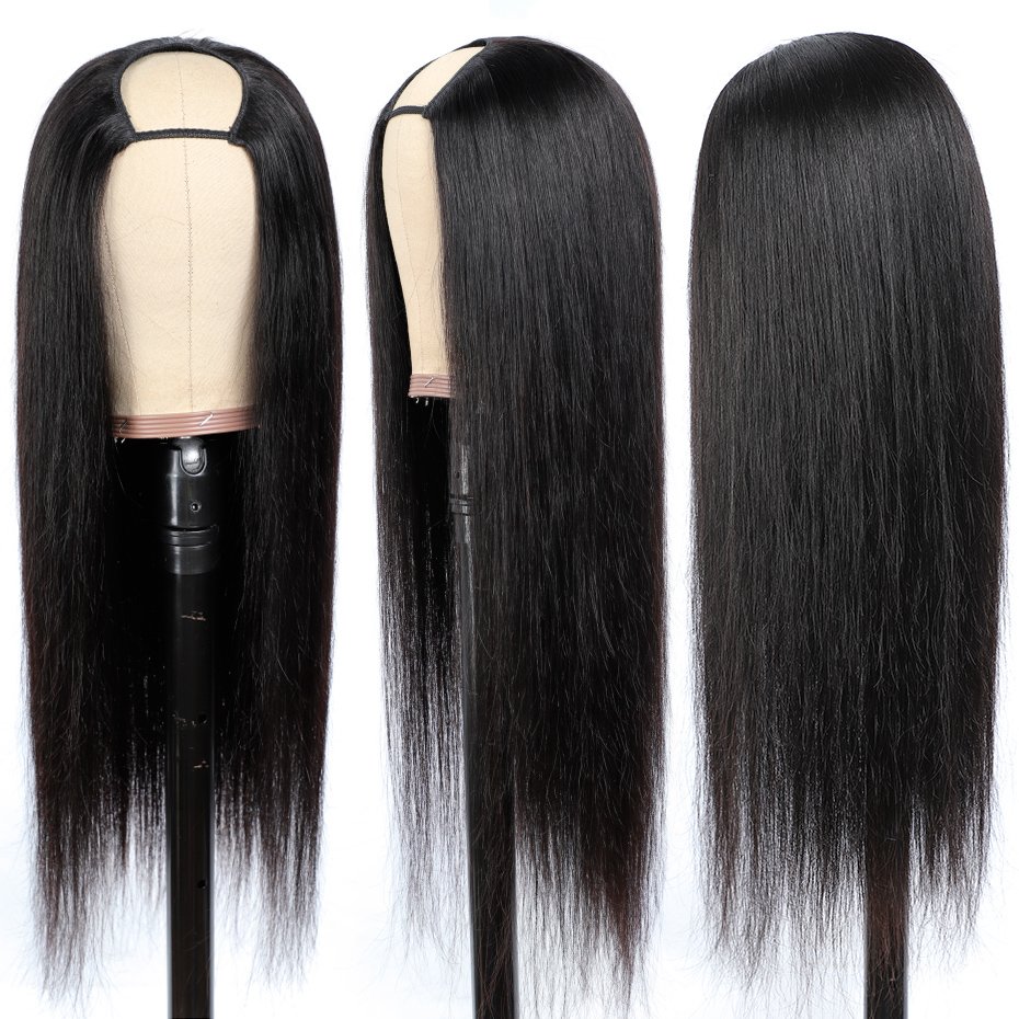 150% Density U Part Wig Human Hair Wigs For Black Women Remy Straight Cheap Human Hair Glueless Human Hair U Part Wigs