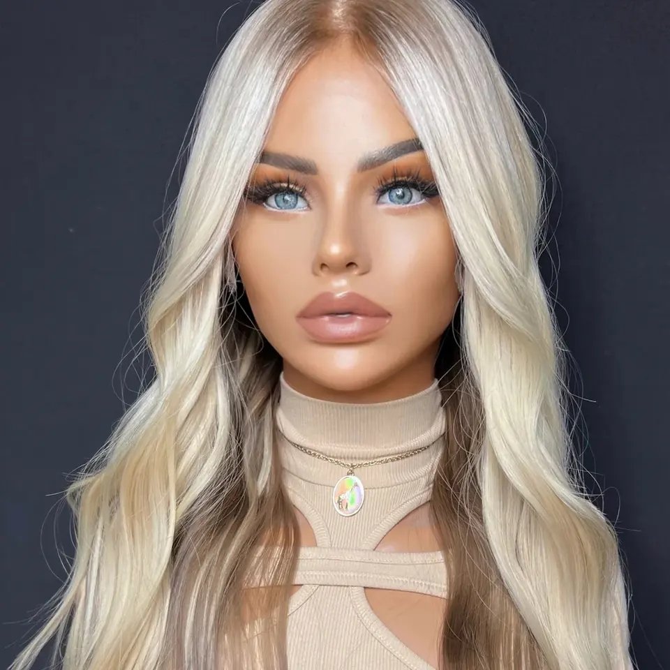 Blonde Highlight #14 Lace Front Wig Body Wave Unprocessed Remy Cuticle Aligned 100% Human Hair Wigs