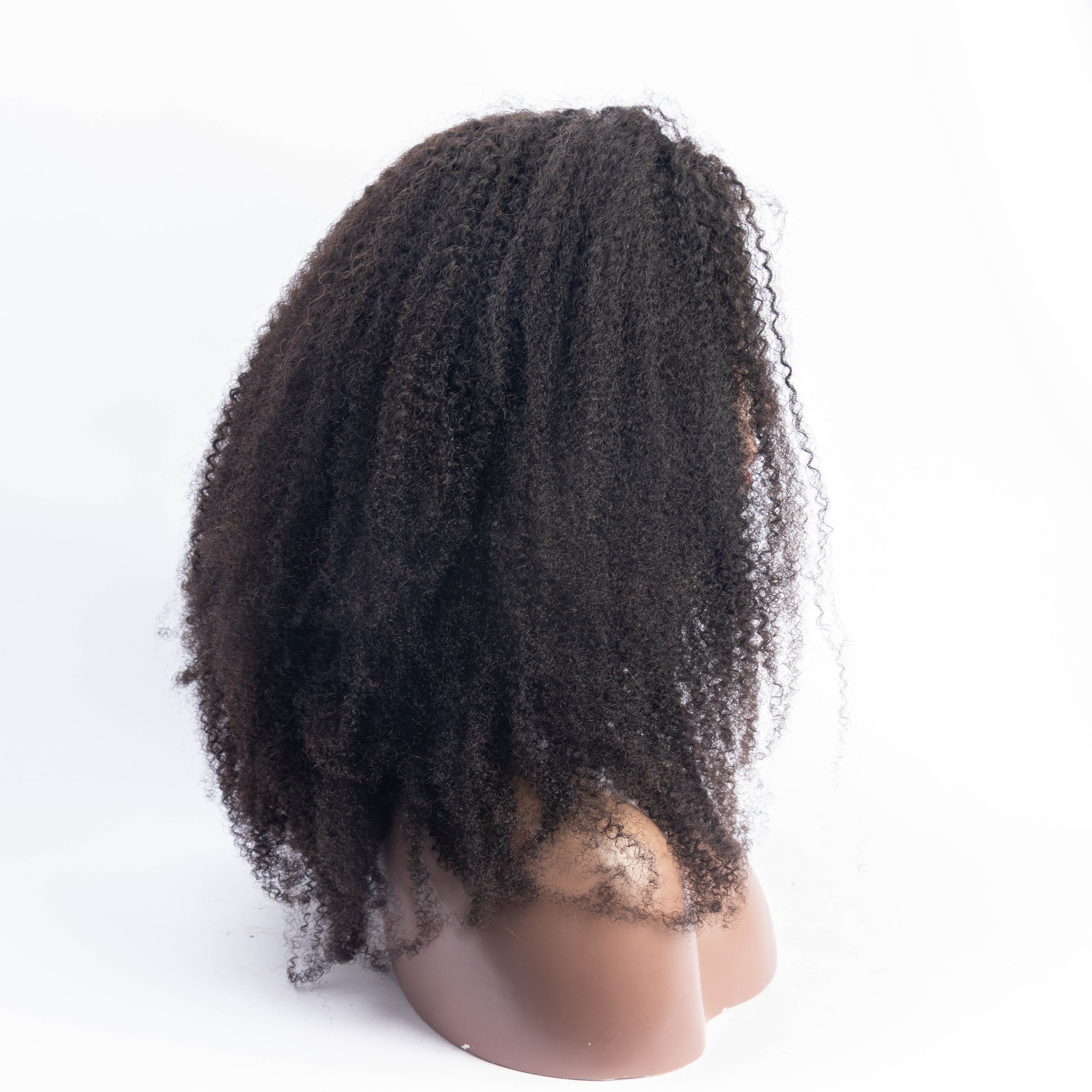 Hot Selling Products 2023 Natural Black 4B Kinky Curly Invisible knots 100% Virgin Human Hair 6x6 Lace Front Wig