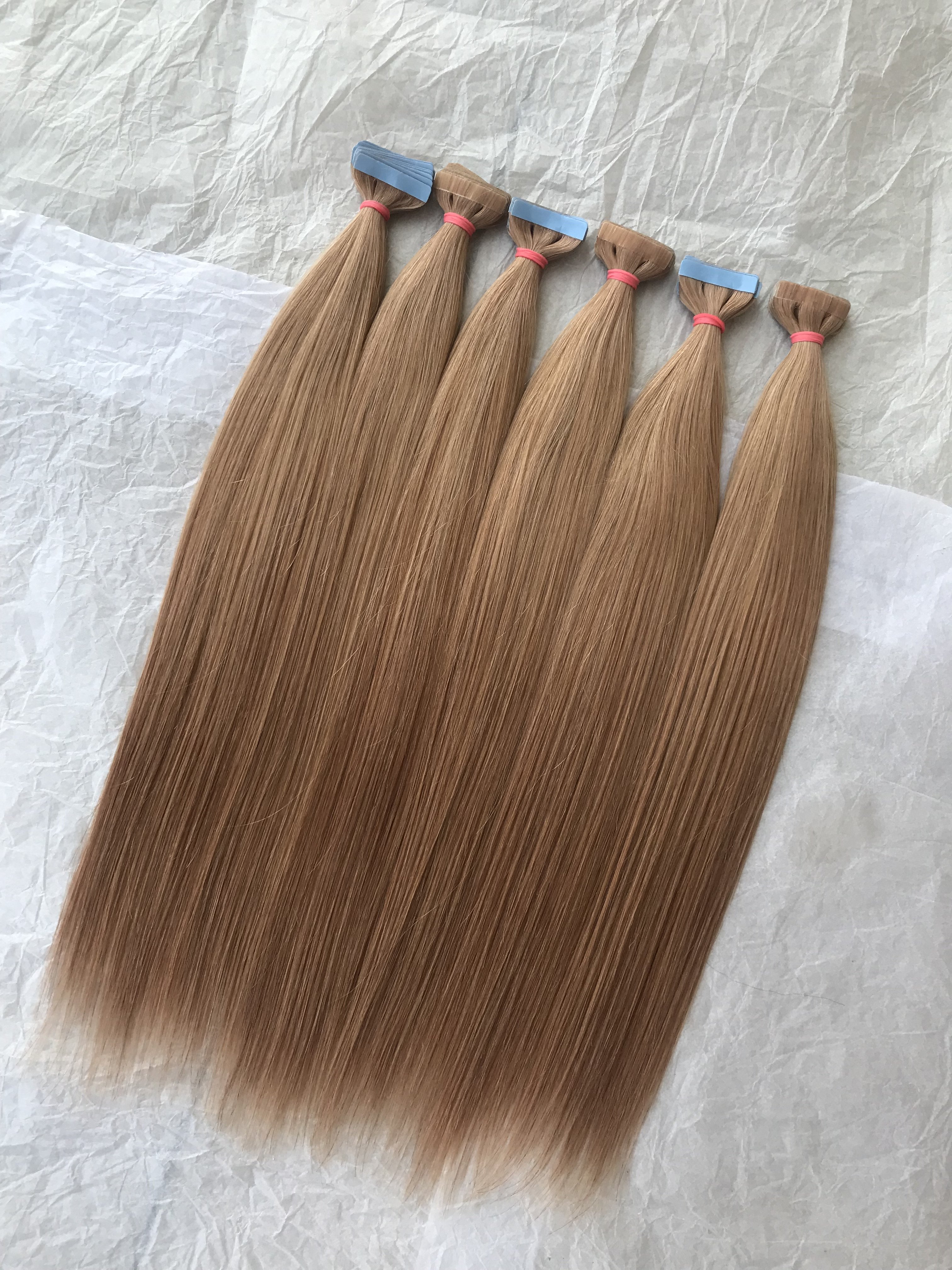 Brazilian Wholesale Price Top Grade Remy Cuticle Aligned #12 Straight Tape In Human Hair Extensions From Indian Vendor Suppliers