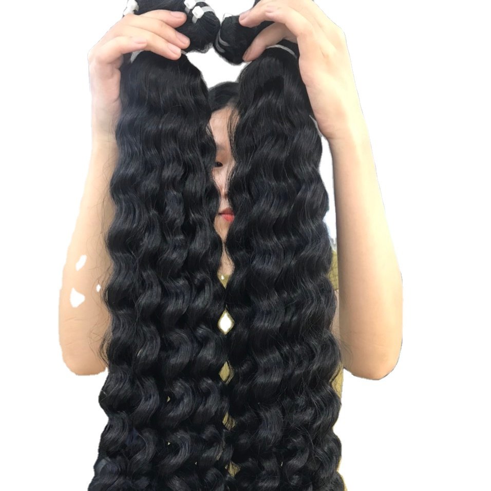 High quality wavy hair product made by 100% Vietnamese human hair weaves bundle human hair wigs