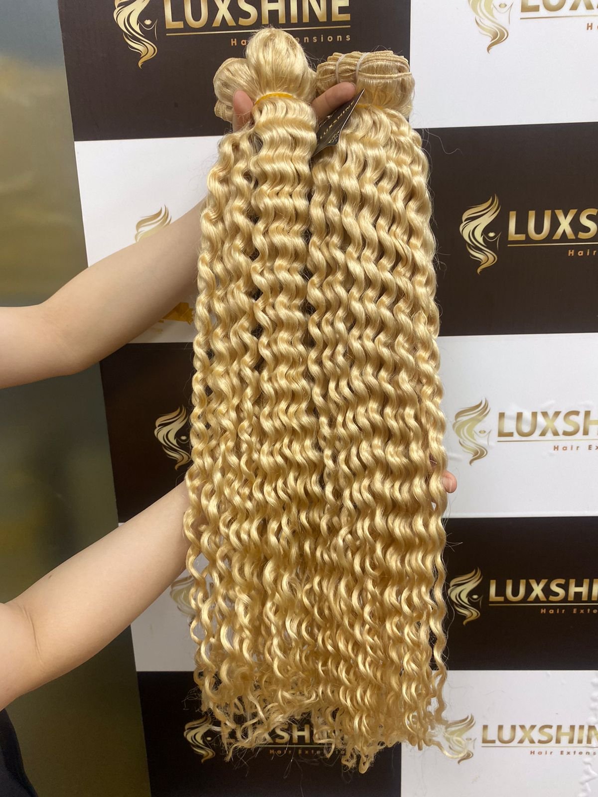 Human Hair Wigs High Quality Remy Virgin Hair Weft Cuticle Aligned Double Drawn Deep Wavy Bundles