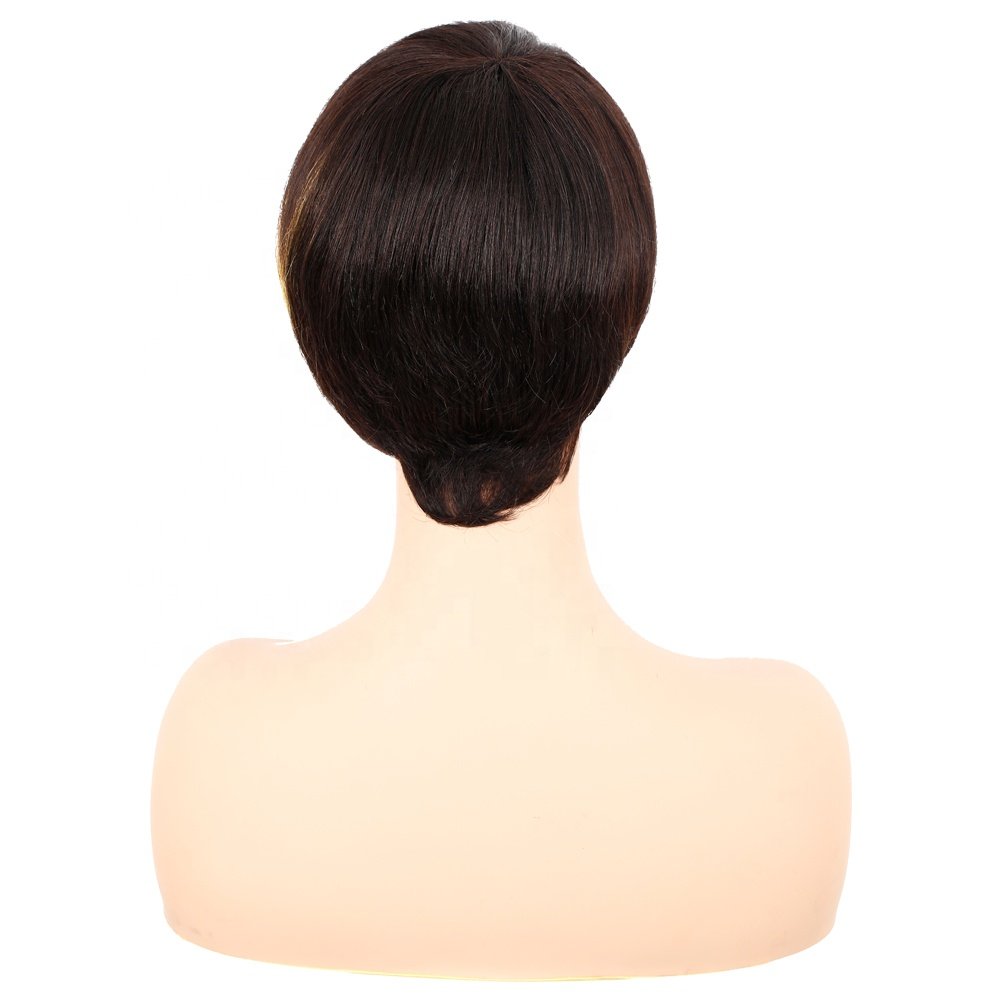 Factory hot style wholesale 100% Brazilian human hair wig pixie layered short human hair wigs for women