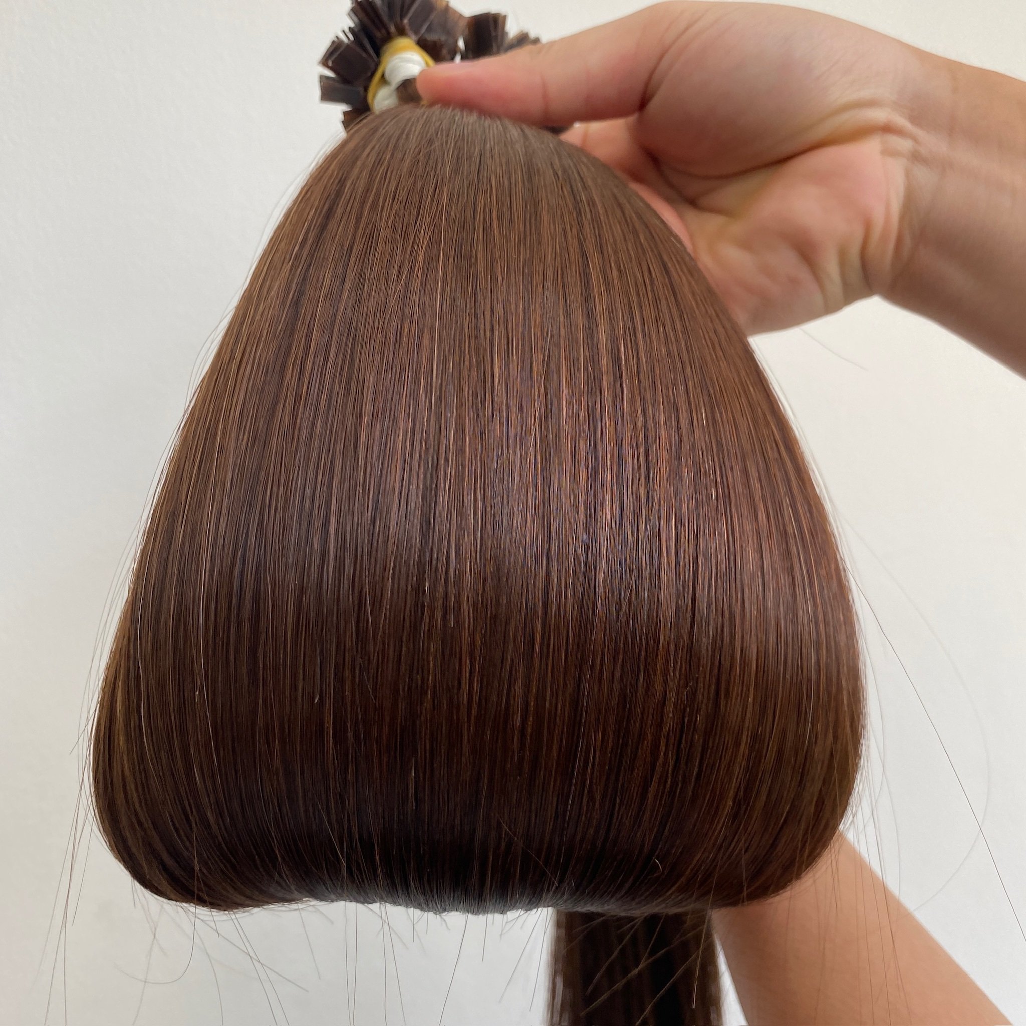Factory Double Drawn Brown Color Cuticle Aligned Vietnamese Raw Hair Keratin Flat Tip Human Hair Extensions Genius Weft