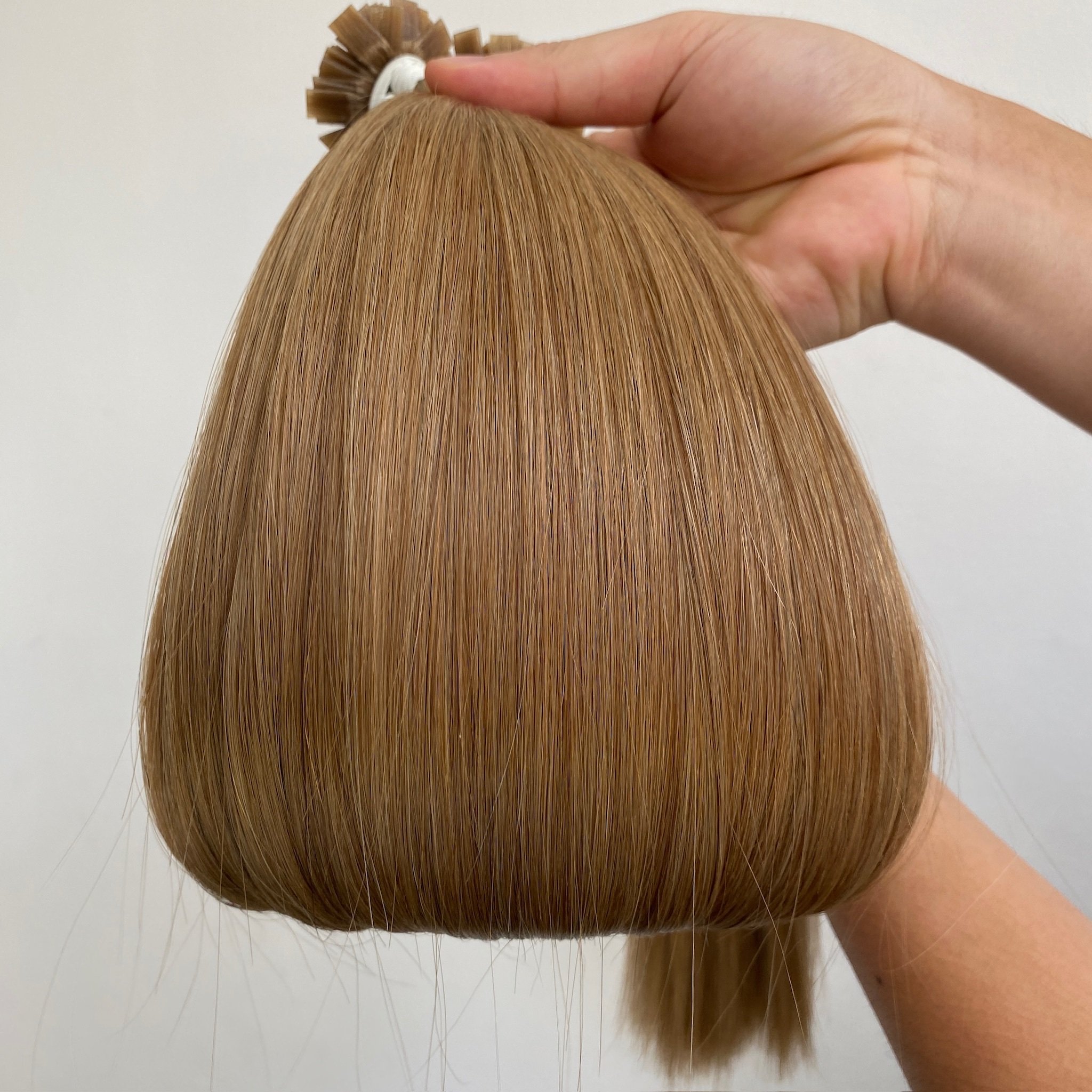 Factory Double Drawn Brown Color Cuticle Aligned Vietnamese Raw Hair Keratin Flat Tip Human Hair Extensions Genius Weft