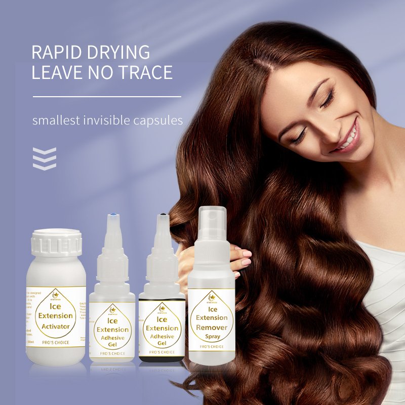 Waterproof ice hair extension adhesive remover gel extension vendors human hair glue hair extension tools