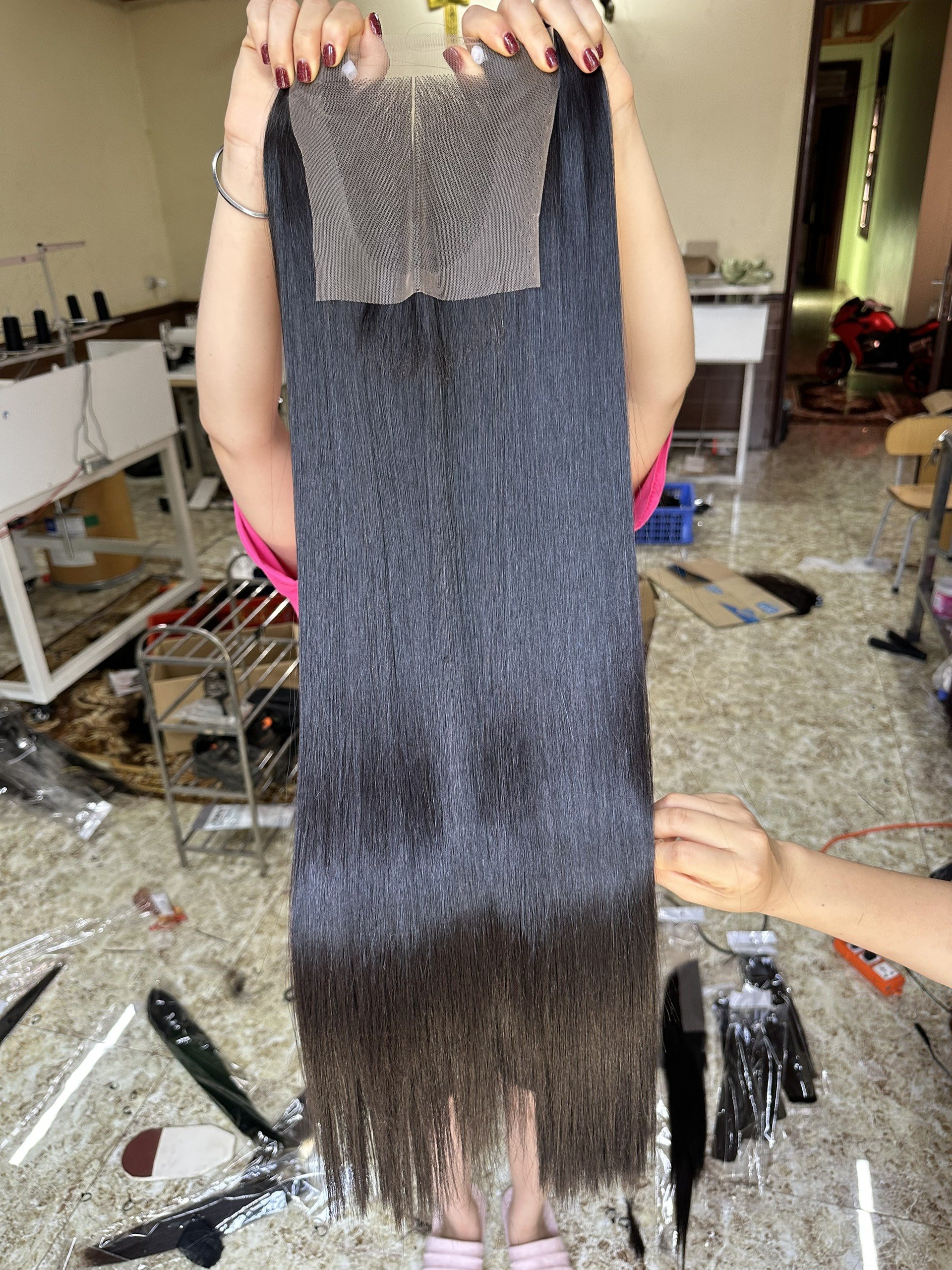 Luxury Bone Straight Human Hair Bundles with Lace Closure Set Silky Straight Hair Vendor Virgin Vietnamese Raw Hair Smooth