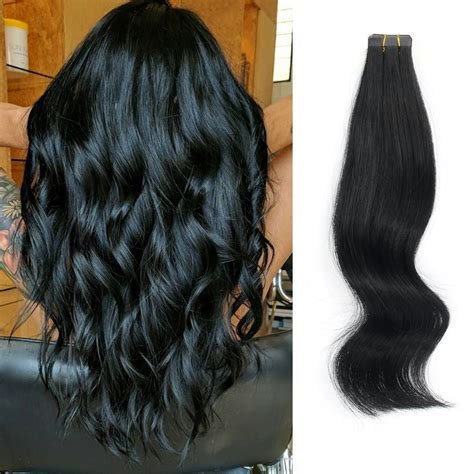 Buy 100% Remy Virgin Human Hair Extensions Natural Grade Tape-In Hair Indian Exporters Soft High Quality Wave Soft Low Prices