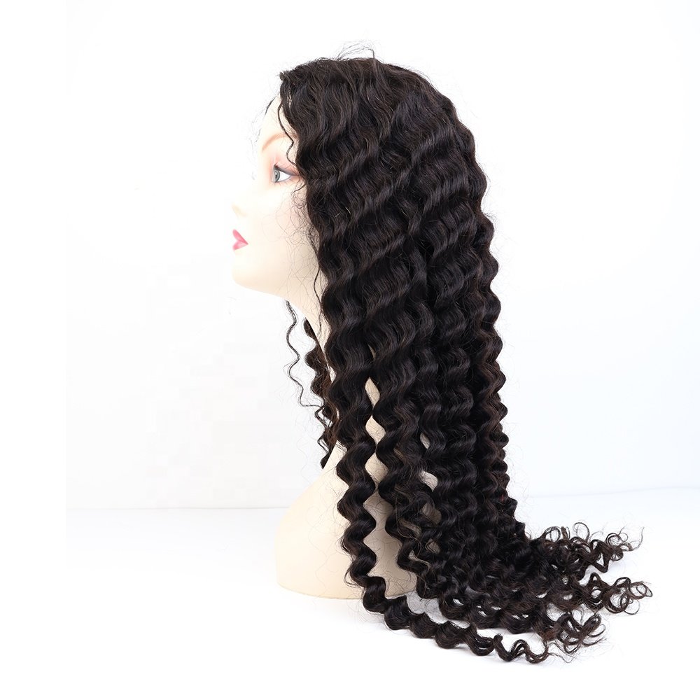 Hot Sale Lace Wigs 100% Human Hair Remy Glueless Thin V Part Wig Deep Wave Human Hair Wigs For Black Women