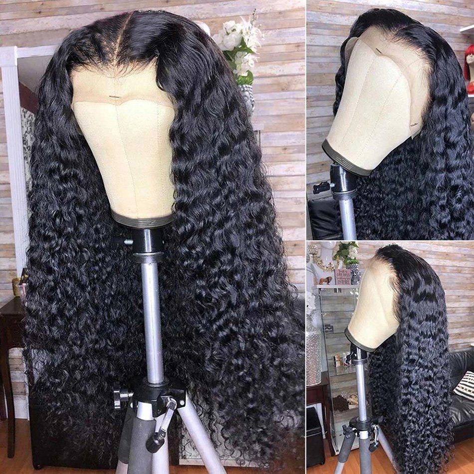 Raw Brazilian Kinky Curly Human Hair Lace Front Wigs Vendor Deep Wave Hd Frontal Wigs Human Hair Full Lace Wigs For Black Women