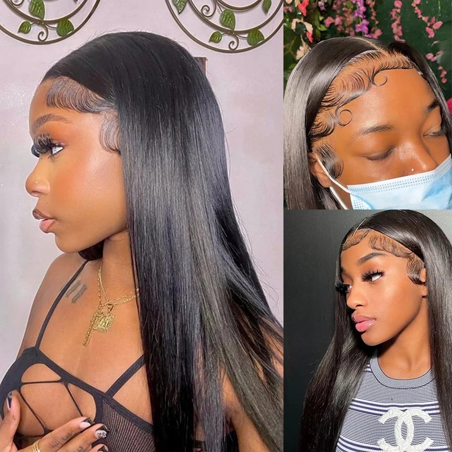 Raw 22 Inch Human Lace Front Wig,Straight Wig Lace Front Wigs100% Human Hair Wig,10a Full Lace Straight Virgin Remy Hair Wig