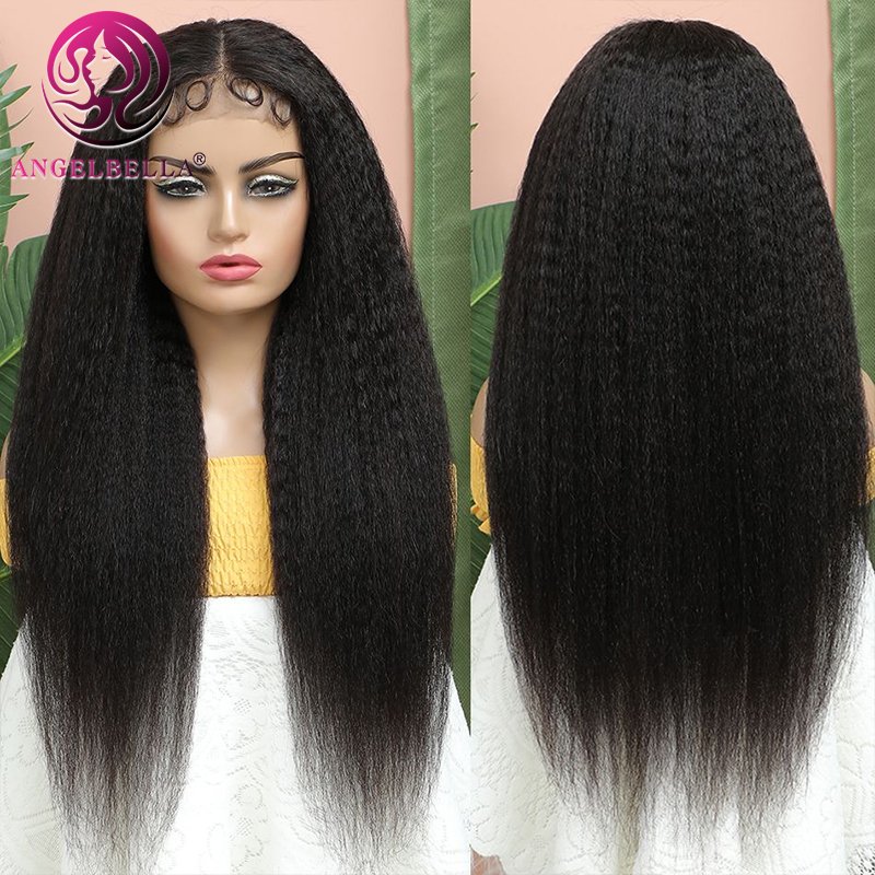 200% Density Full Hd Lace Wigs Full Lace Human Hair Wigs Yaki Kinky Straight Natural Edges 30inch Lace Front Wig