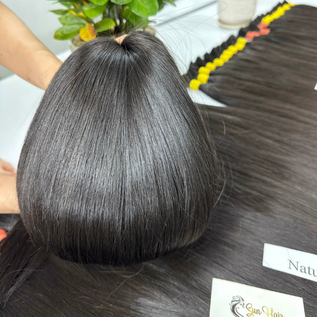 Wholesale Quality 100% Vietnamese Raw Bulk Hair Extensions Super Double Drawn Straight Hair in Black Color from Sun Hair Company