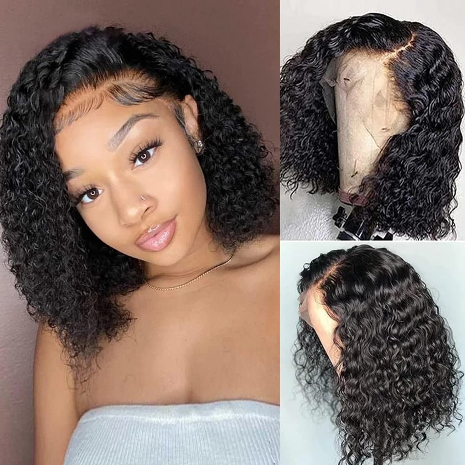 Kinky Curly Vietnamese Raw Human Hair Short Bob Wigs Human Hair Lace Front Wigs Cheap Pixie Cut Human Hair Wigs For Black Women
