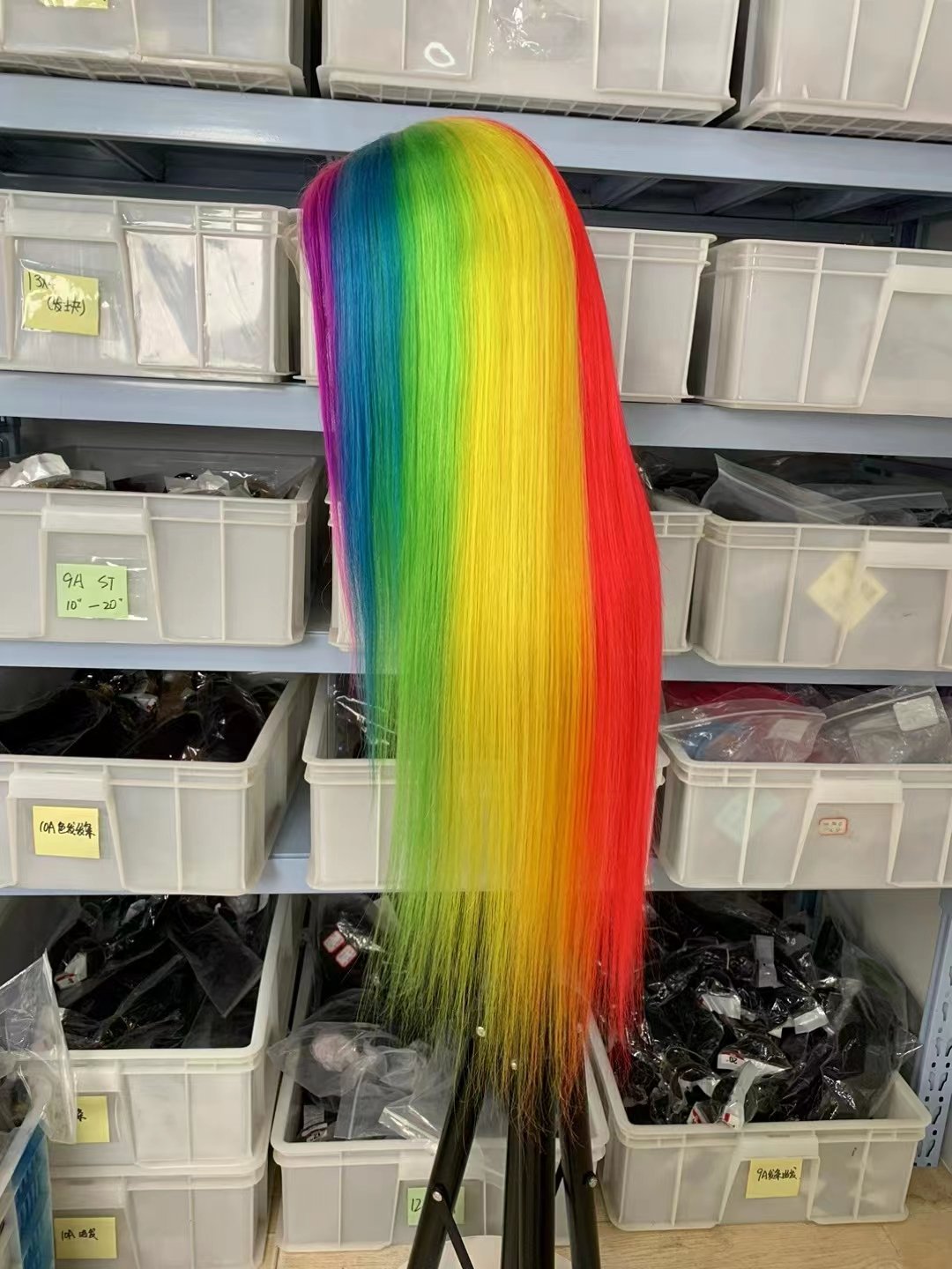 High Quality Raw Indian Hair Swiss Lace Wig rainbow color 100% Brazilian Virgin Cuticle Aligned Lace Front Human Hair Wig
