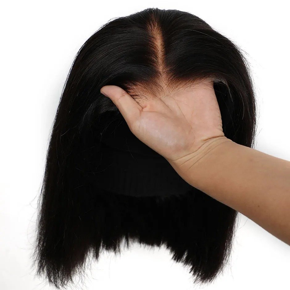 Pre-Bleached Knots Wear Go Glueless Wig Straight Pre-plucked Short Bob Human Hair Wigs 4x4 HD Lace Wigs