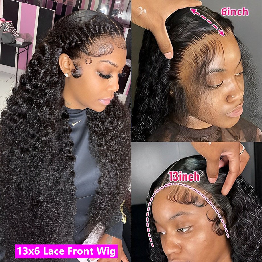 13*4 water curly lace front hair wig curly Brazilian human hair wigs natural black pre plucked for women