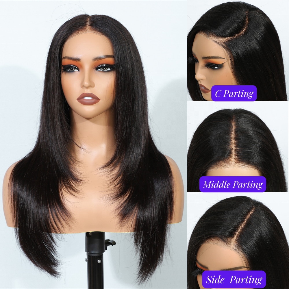 Layer Haircut 7x5 HD Peruvian Lace Front Wig Brazilian Swiss Closure Lace Frontal Straight Human Hair Wigs For Black Women