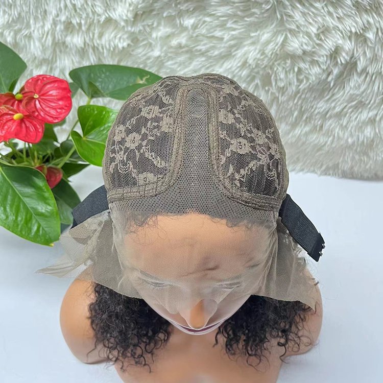 100% Original Human Hair Hd Transparent Swiss Lace African Curly Curly Human Hair Wig For Black Women
