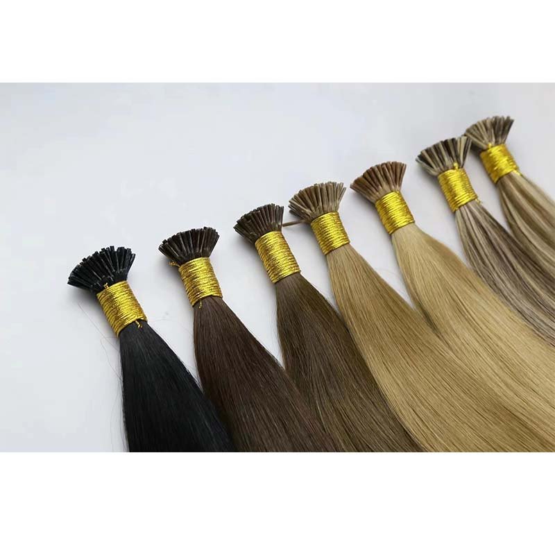 High quality promotional prices natural premium womens i tip human hair extensions
