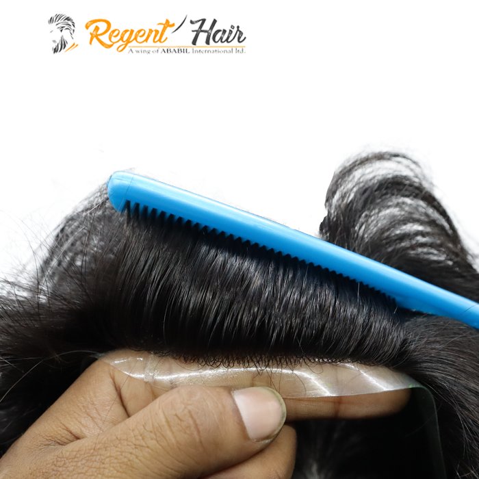 High Quality All Skin 100% Indian Virgin Human Natural wave 6" Hair Wig Toupee For Men Density 120% 130%